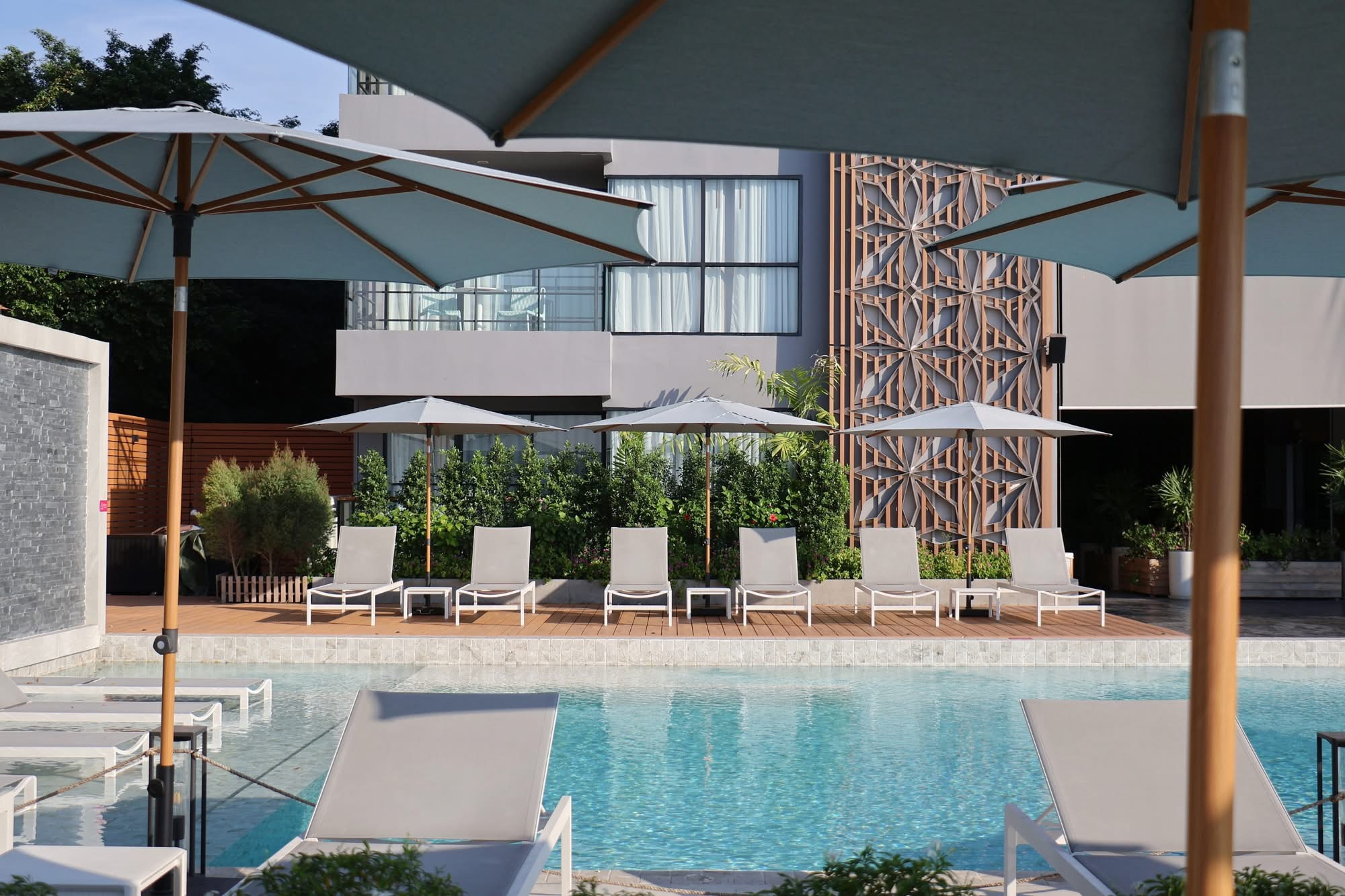 Outdoor riverside pool