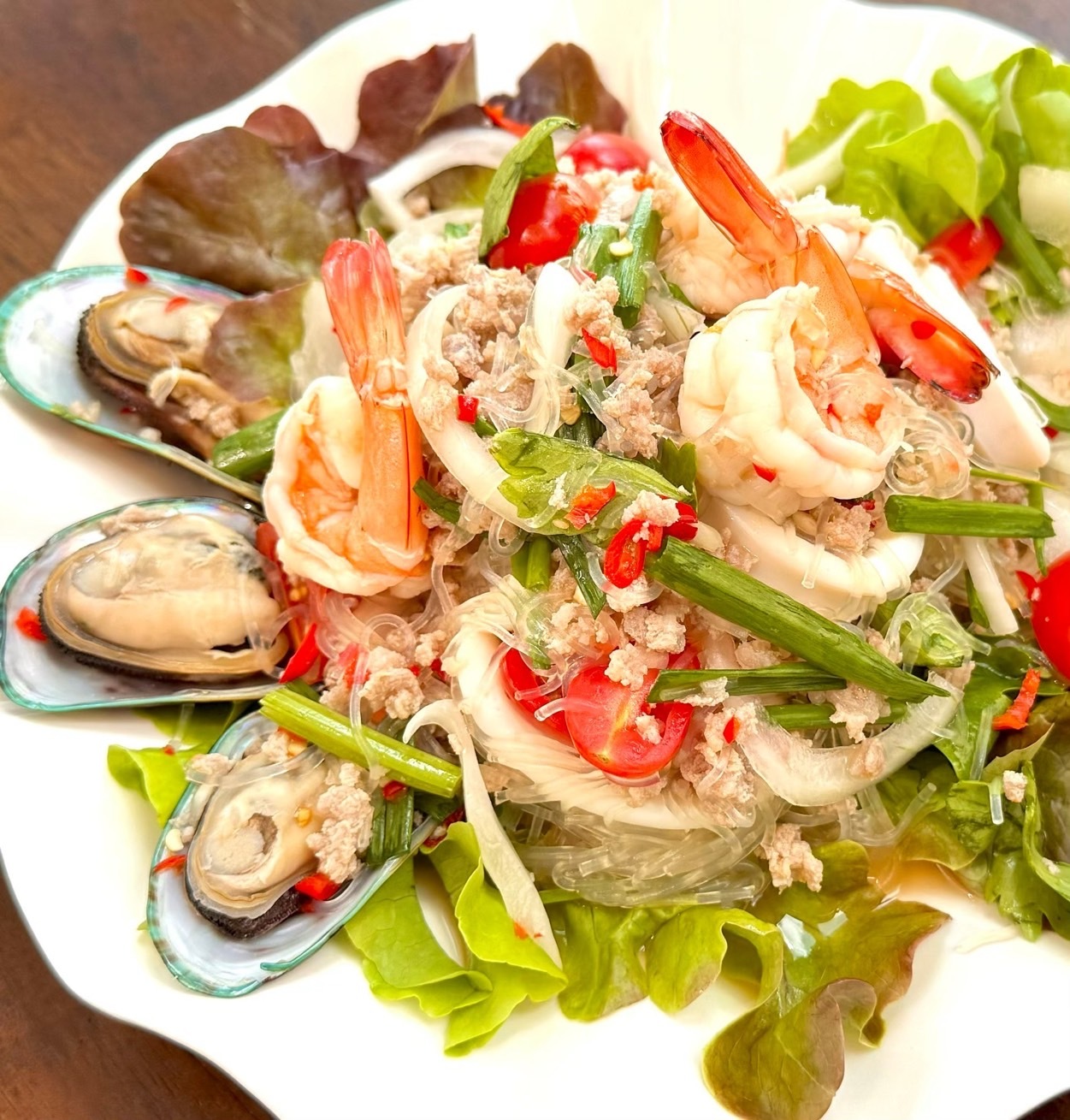 Spicy Thai Seafood Salad (Yam Seafood)